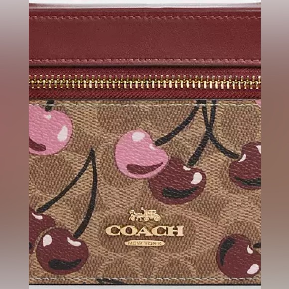 Coach Cosmetic Case In Signature Canvas With Cherry Print - Picture 5 of 5